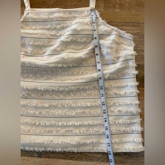 Maeve by Anthropologie Quinn Striped & Fringe Tank Top, Size 8 - Picture 15 of 16